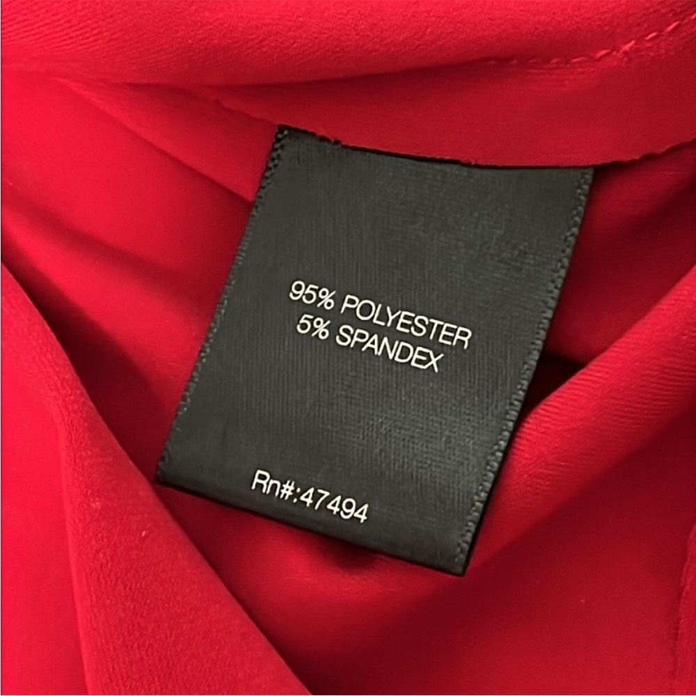 Norma Kamali Red Off Shoulder Dress Medium Mini Hoco Christmas Cocktail Holiday - Picture 8 of 12